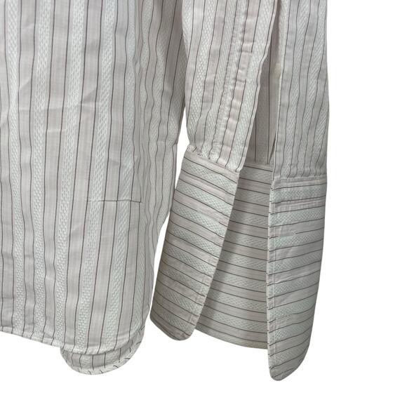 Ermenegildo Zegna Button Up Formal Dress Shirt Light Pink White Stripe XL 17 1/2 - Picture 2 of 8